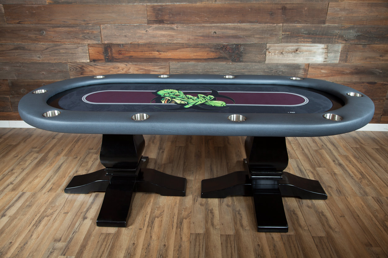 "The Undead" iShowroom Custom Elite Poker Game Table W/ "No Brainer" 500 Pc. Chip Set (2)